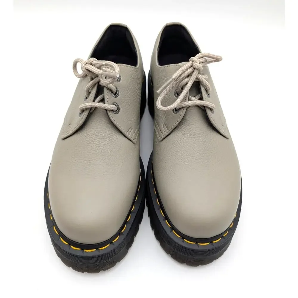 Dr. Martens 1461 Quad Platform Derby Shoes Unisex Vintage Taupe Size USW11/M10